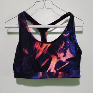 Old Navy Black and Blue Racerback Sports Bra